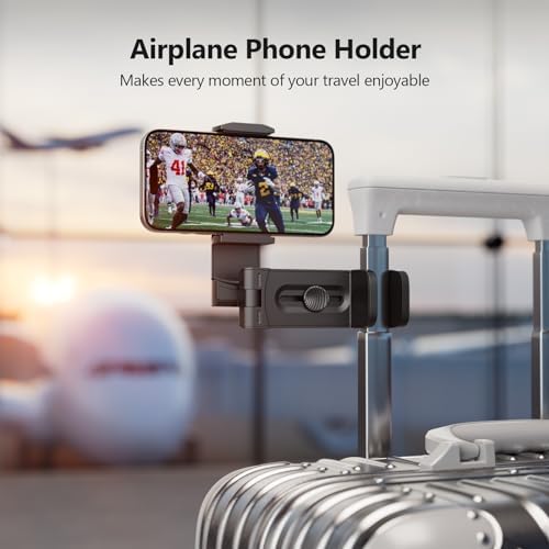 MiiKARE Airplane Travel Essentials Phone Holder, Universal Handsfree Phone Mount for Flying with 360 Degree Rotation, Accessory for Airplane, Travel Must Haves Phone Stand for Desk, Tray Table - Image 3