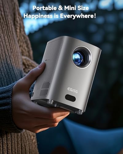 [One-Button Focus] Mini Projector with 5G WiFi and Bluetooth, 4K Outdoor Smart Projector with Carry Bag, Portable Movie Projector with Zoom, Home Theater Projector for Phone/TV Stick/PC (Gun gray) - Image 6