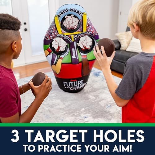 Franklin Sports Kids Football Target Toss Game - Inflatable Football Throwing Target Toy with Soft Mini Footballs - Fun Kids Football Toy Toss Game - Inflatable Indoor + Outdoor Sports Game - Image 6