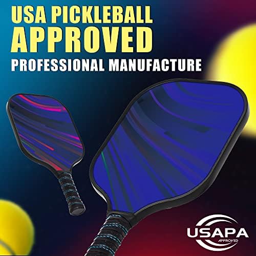 DULCE DOM Pickleball Paddles, USAPA Approved Fiberglass Pickleball Set of 2/4 with Pickleball Paddles, 4 Pickleball Balls and Pickleball Bag, Pickleball Rackets Gifts for Beginners & Pros - Image 2