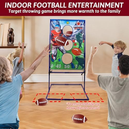 Football Toss Games with 4 Inflatable Footballs, Football Gifts for Boys 8-12, Football Games Outside Toys for Kids Ages 3+, Football Throwing Target Games Indoor Outdoor Backyard Sports Toys - Image 6