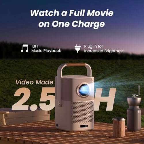 [Sound by JBL & Built-in Battery] Yaber T2 Outdoor Projector with WiFi 6 and Bluetooth, Native 1080P Smart Movie Portable Projector for Inside and Outside, Compatible with TV Dongle (Not included) - Image 2